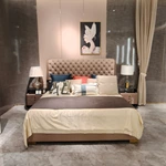 Luxury Bed Room Furniture Modern For Leather King Bedroom Home Frame Upholstered Single Side Design Back Beds Luxury Bed