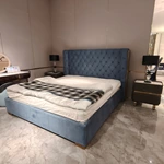 Luxury Bed Room Furniture Modern for King Bedroom Home Frame Upholstered Single Side Design Back Beds Luxury Bed