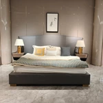 Luxury Natural Wood Veneer Nightstand | Woven Panel + Stainless Steel Accents + Leather Strap Design