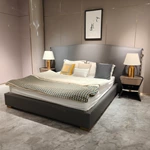 Luxury Natural Wood Veneer Nightstand | Woven Panel + Stainless Steel Accents + Leather Strap Design