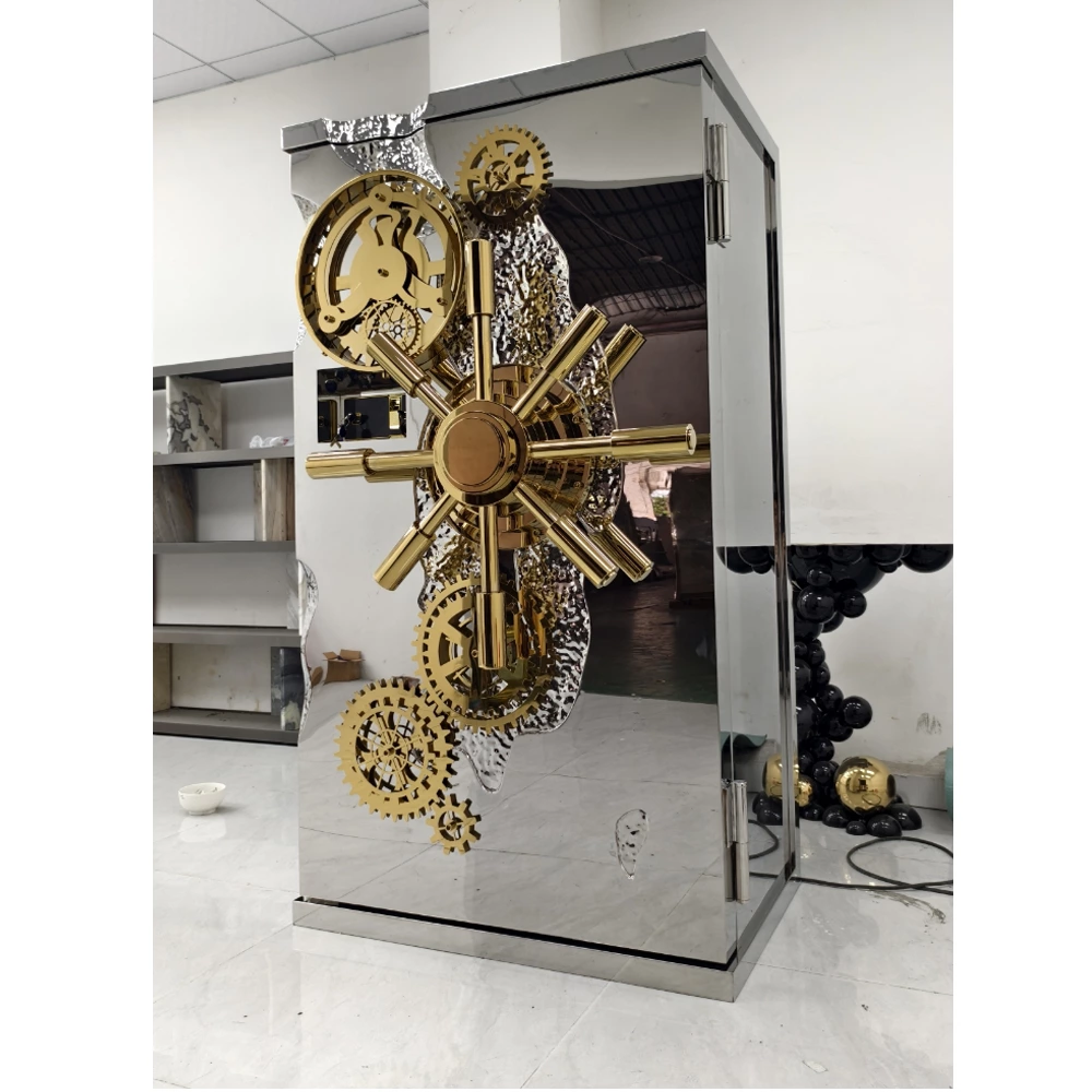 Artistic Mechanical Gold-Accented Premium Safe