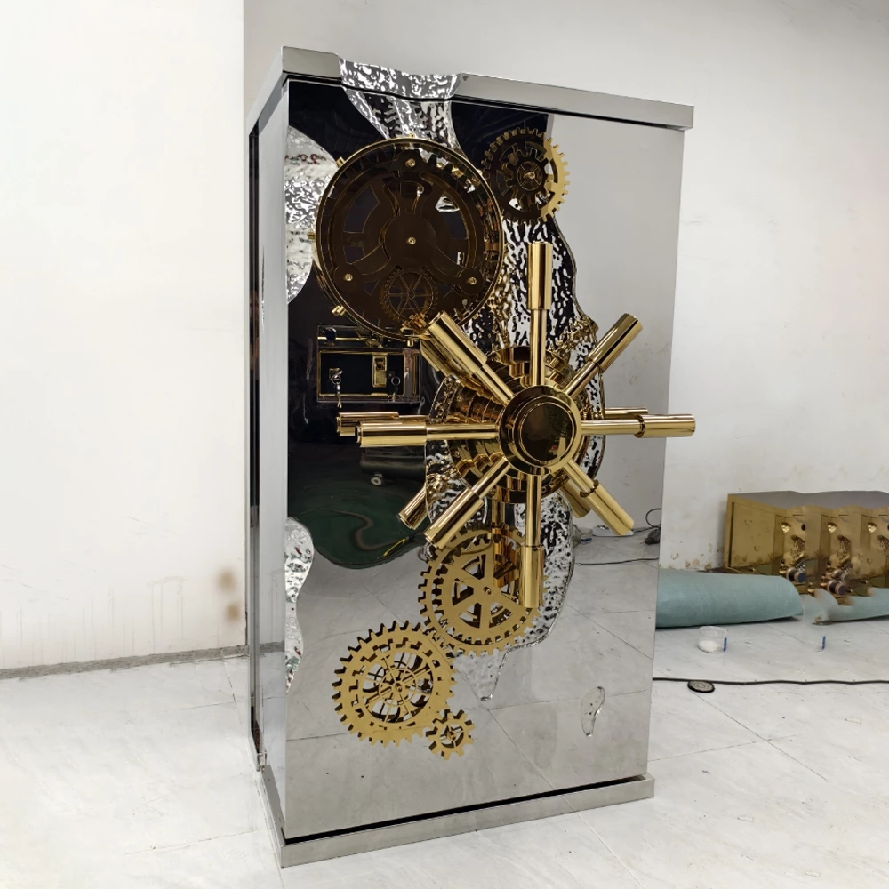 Artistic Mechanical Gold-Accented Premium Safe