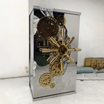 Artistic Mechanical Gold-Accented Premium Safe